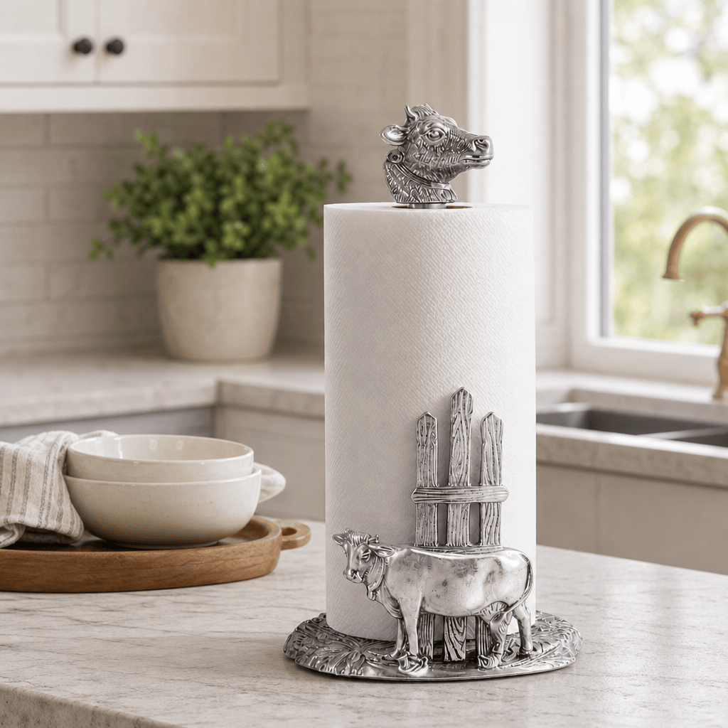 Arthur Court Farmer's Market Cow Paper Towel Holder
