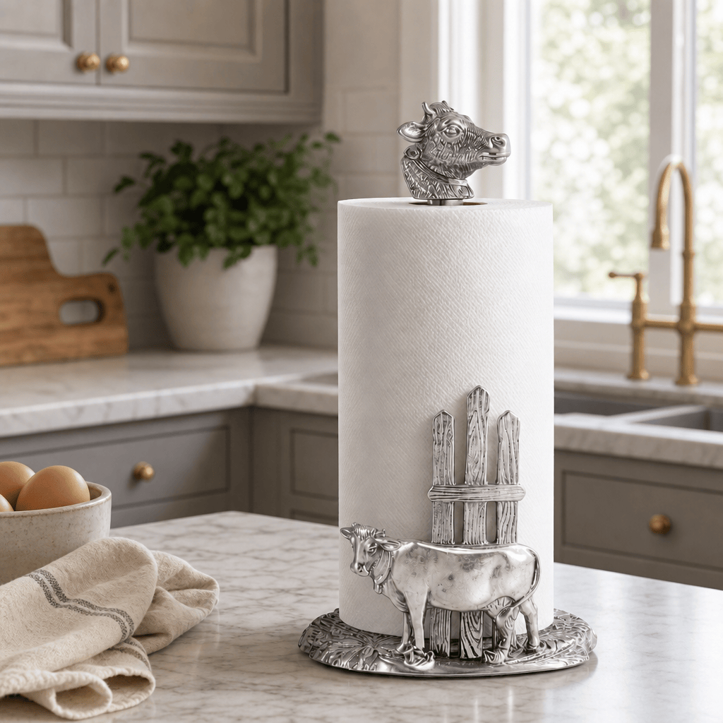 Arthur Court Farmer's Market Cow Paper Towel Holder