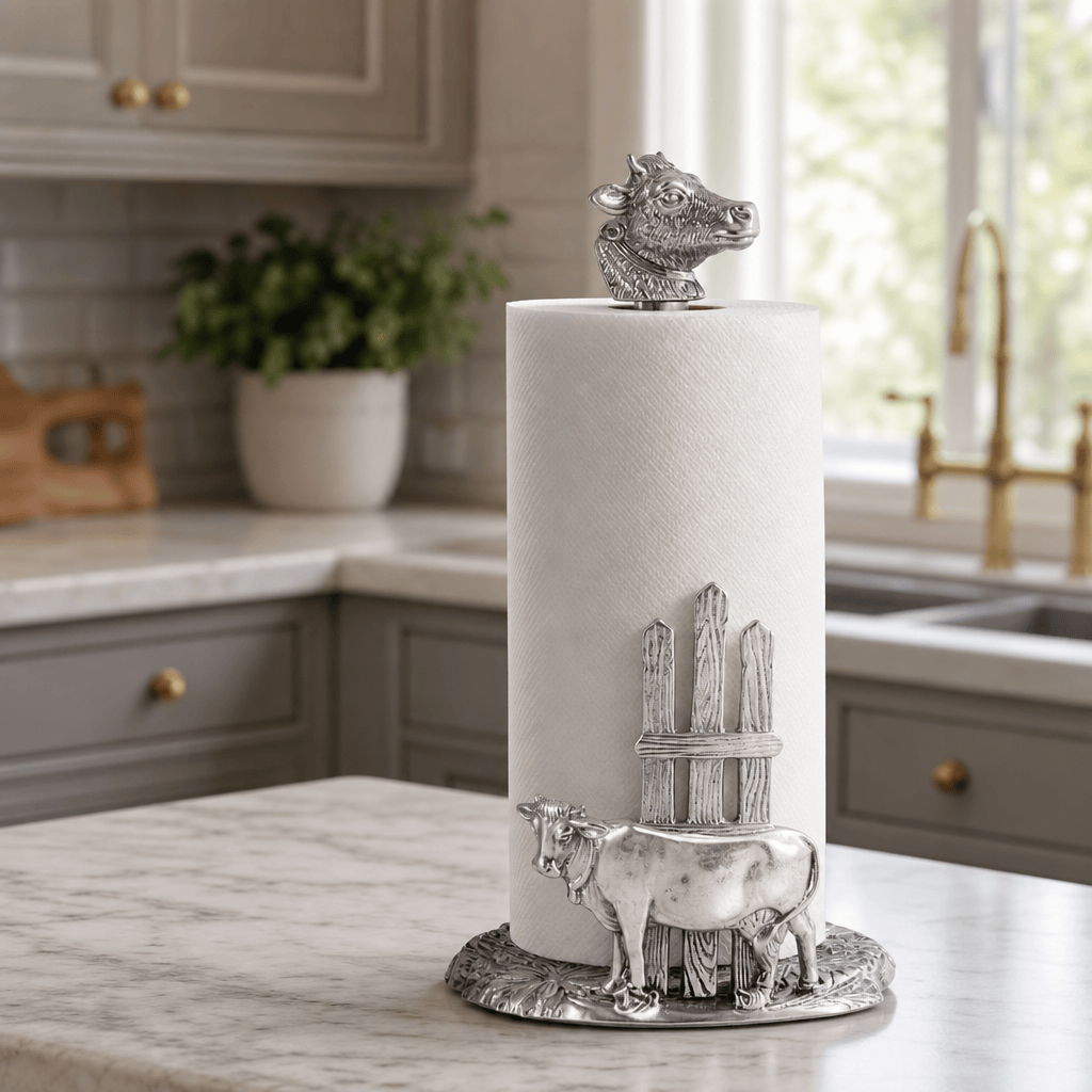 Arthur Court Farmer's Market Cow Paper Towel Holder