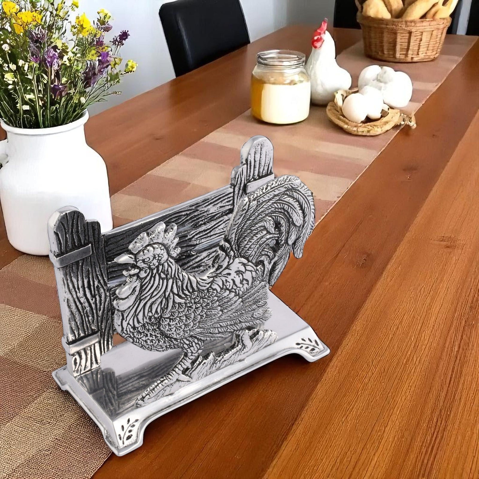 Arthur Court Farmer's Market Rooster Upright Napkin Holder