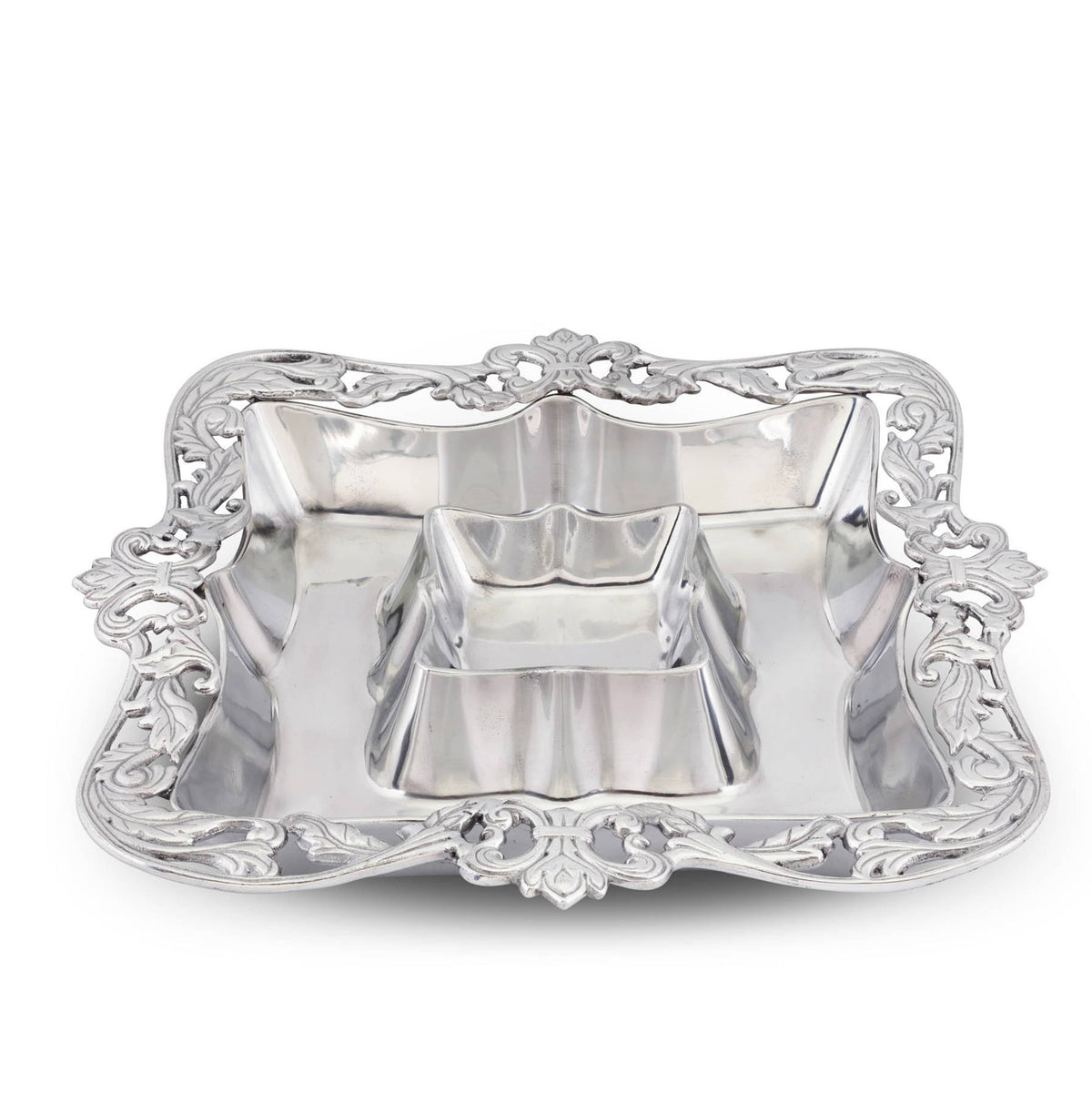 Arthur Court Fleur De Lis Acanthus Chip and Dip