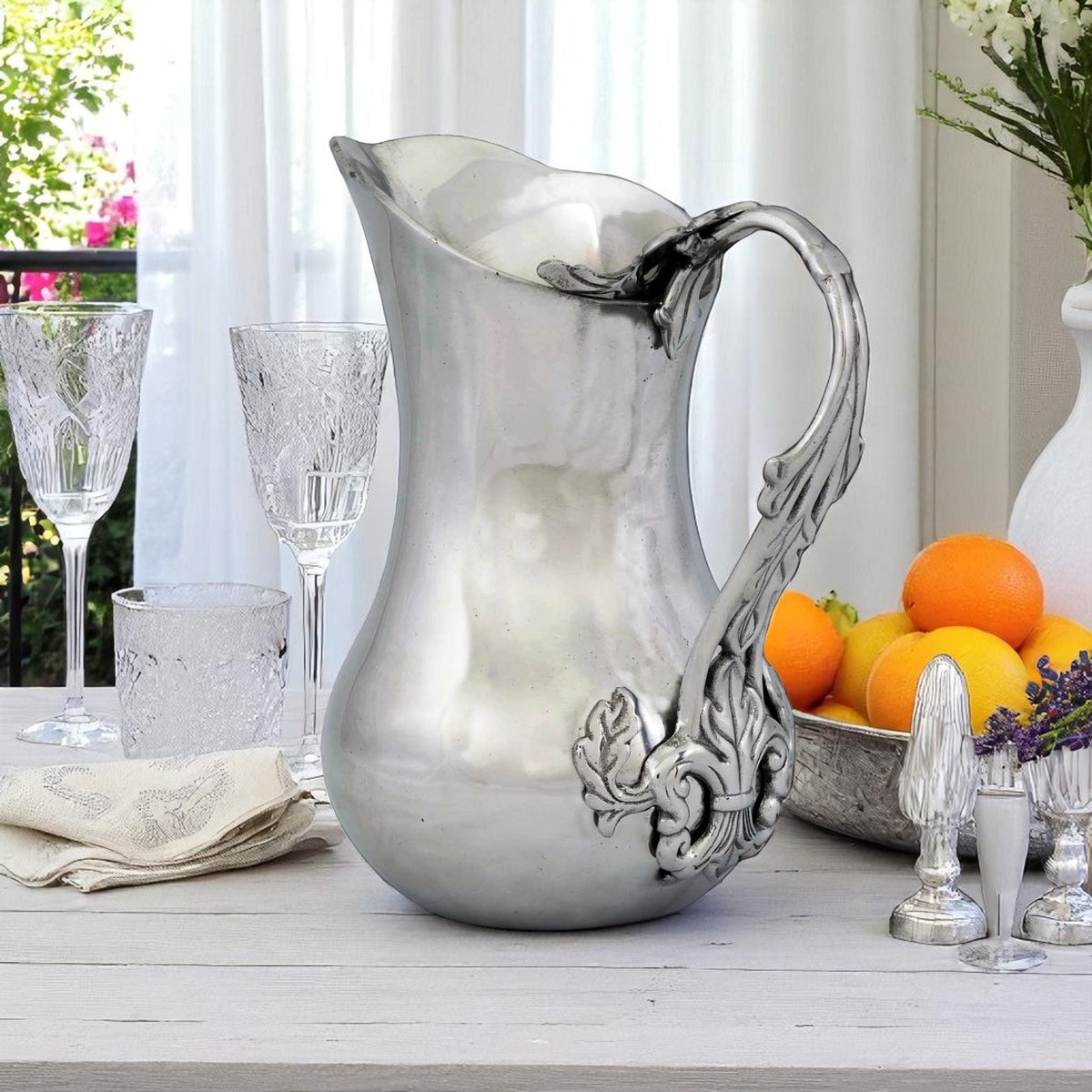 Arthur Court Fleur De Lis Acanthus Pitcher