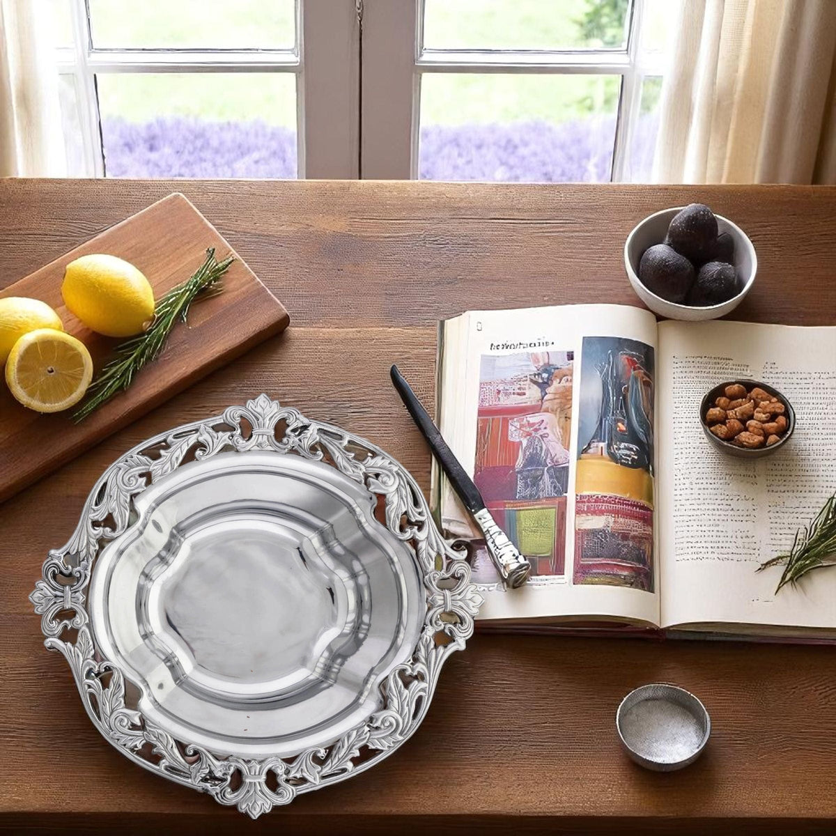 Arthur Court Fleur De Lis Acanthus Serving Bowl