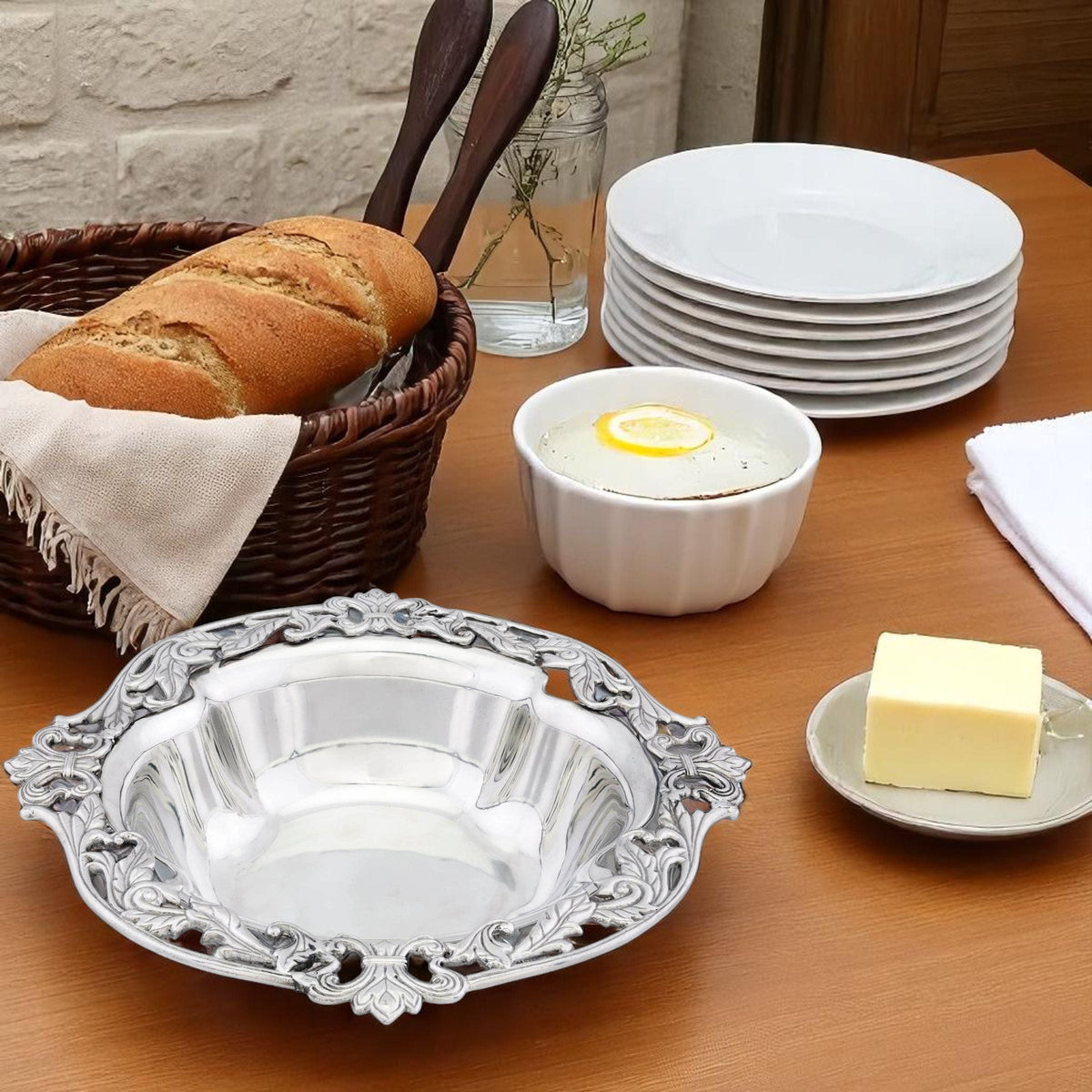 Arthur Court Fleur De Lis Acanthus Serving Bowl