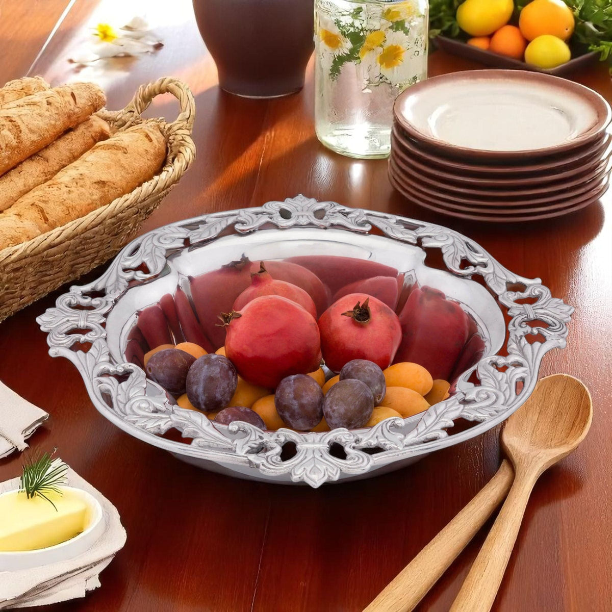 Arthur Court Fleur De Lis Acanthus Serving Bowl