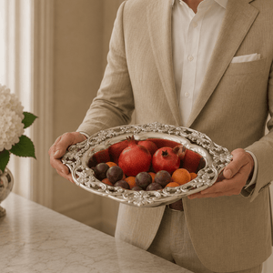 Arthur Court Fleur De Lis Acanthus Serving Bowl