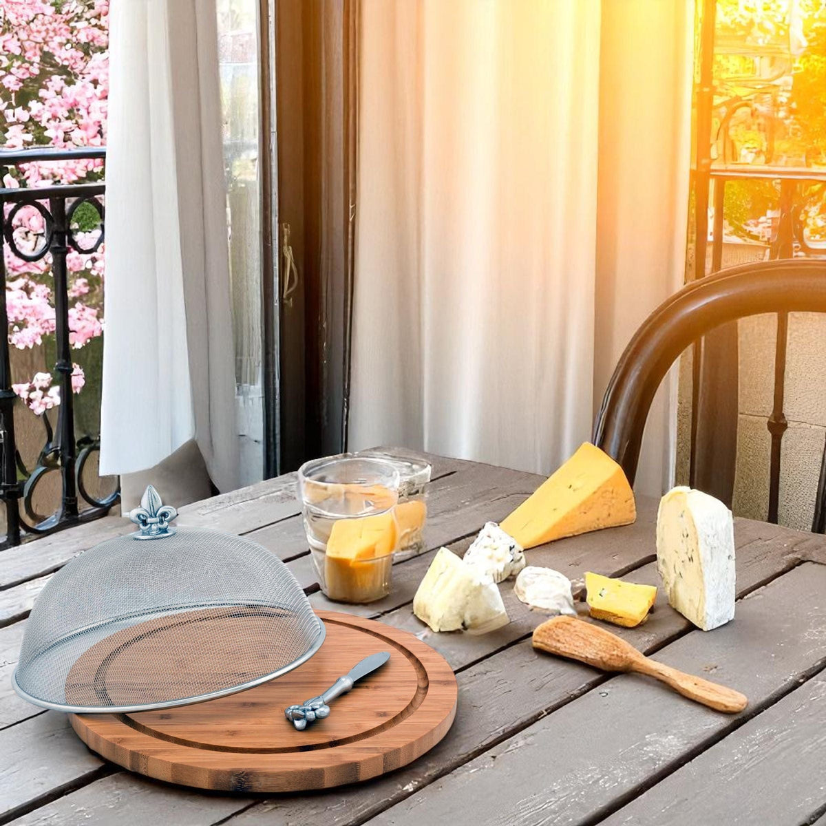 Arthur Court Fleur De Lis Fleur de Lis 3 Piece Picnic Cheese Board /Spreader