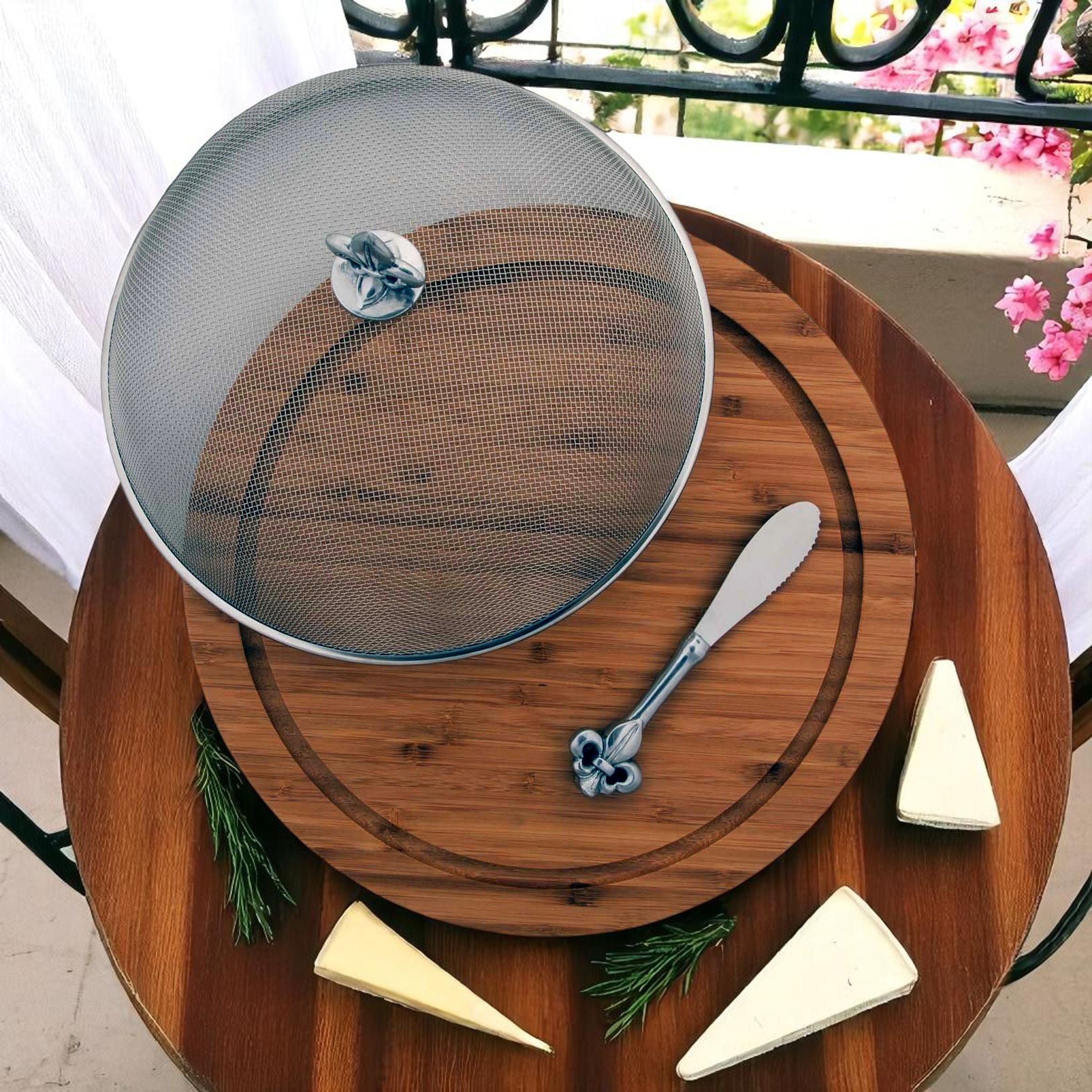 Fleur De Lis Pattern Cheese Board Set by Arthur Court a High-End