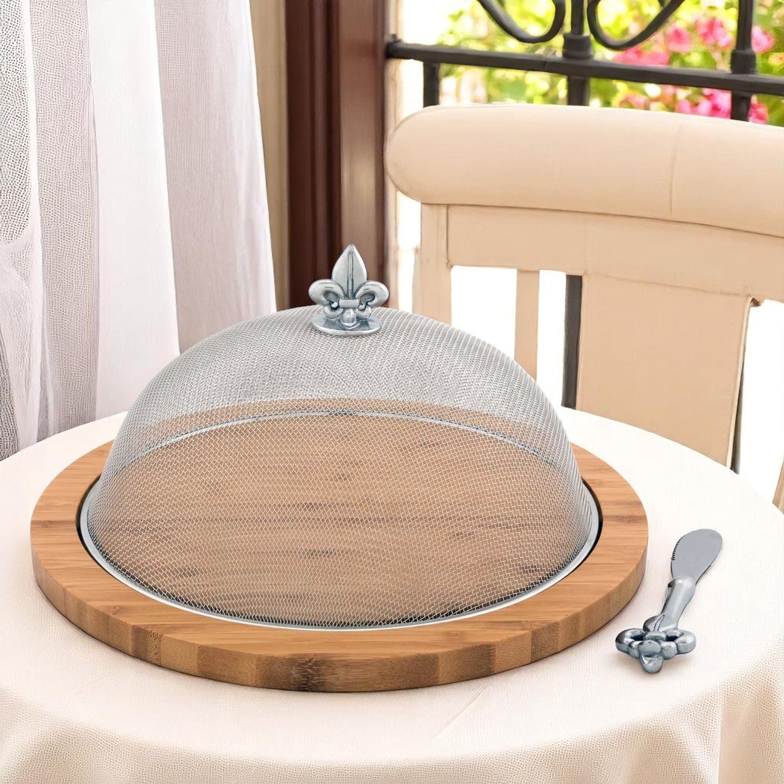 Arthur Court Fleur De Lis Fleur de Lis 3 Piece Picnic Cheese Board /Spreader