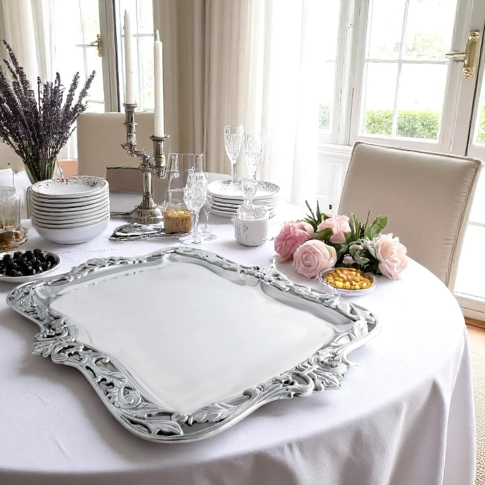 Arthur Court Fleur De Lis Fleur-De-Lis Acanthus Platter