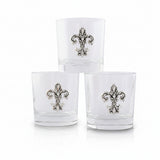 Arthur Court Fleur De Lis Fleur-de-Lis Bar Glasses Set of 4