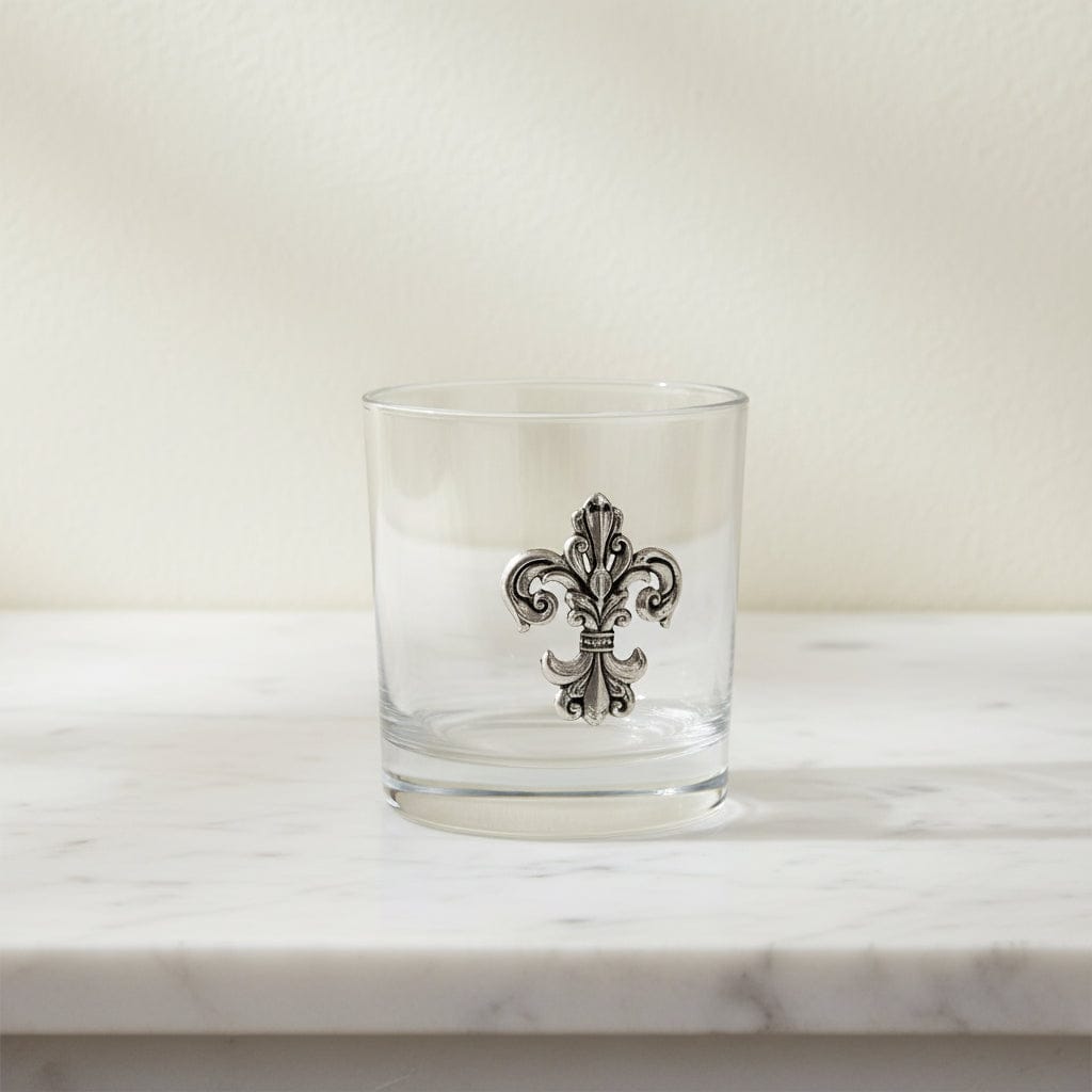 Arthur Court Fleur De Lis Fleur-de-Lis Bar Glasses Set of 4