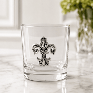 Arthur Court Fleur De Lis Fleur-de-Lis Bar Glasses Set of 4