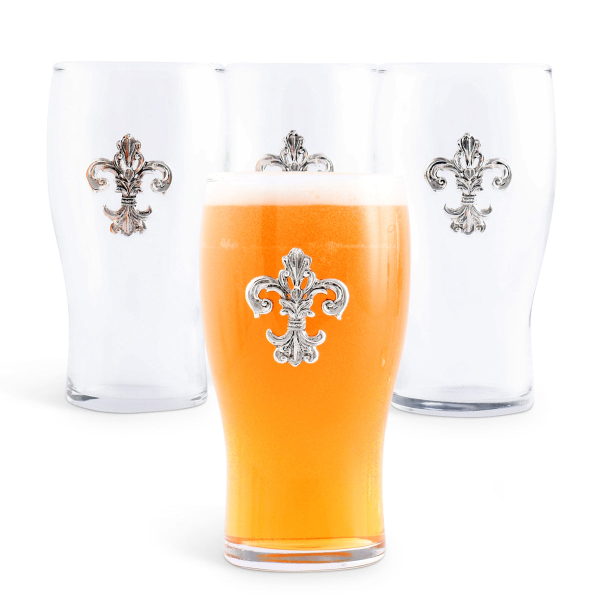 Arthur Court Fleur De Lis Fleur de Lis Beer Pint Glasses - Set of 4