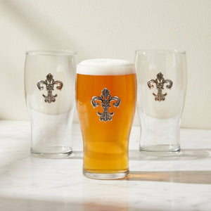 Arthur Court Fleur De Lis Fleur de Lis Beer Pint Glasses - Set of 4