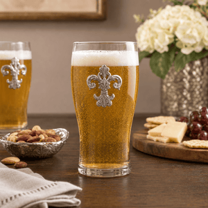 Arthur Court Fleur De Lis Fleur de Lis Beer Pint Glasses - Set of 4