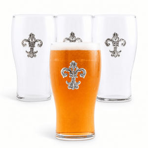 Arthur Court Fleur De Lis Fleur de Lis Beer Pint Glasses - Set of 4