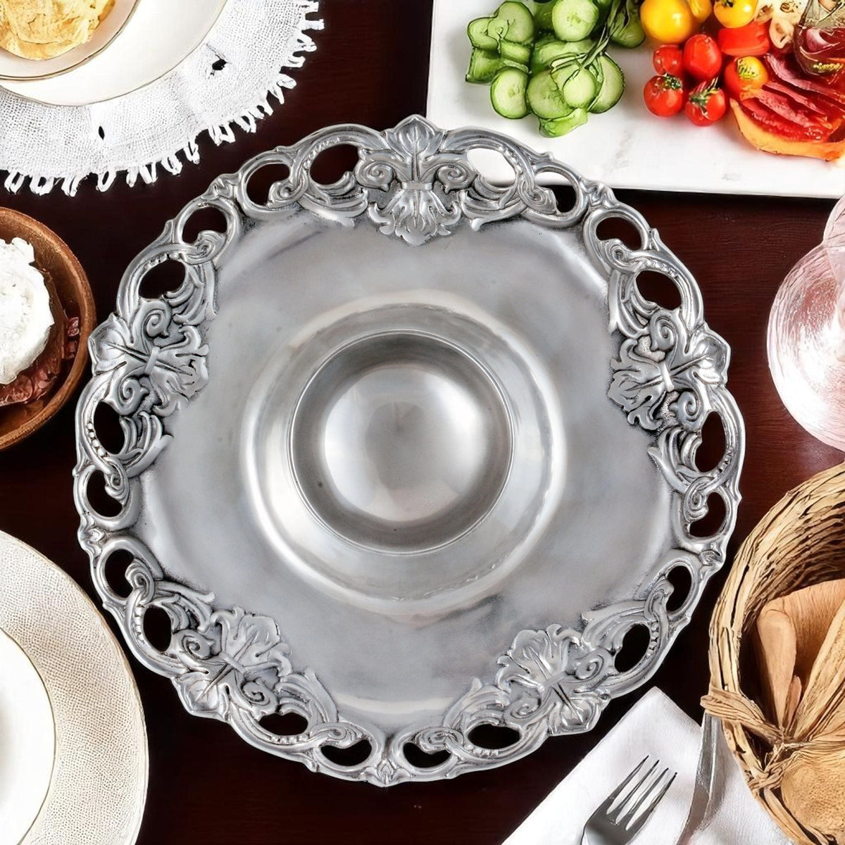 Arthur Court Fleur De Lis Fleur-De-Lis Chip and Dip