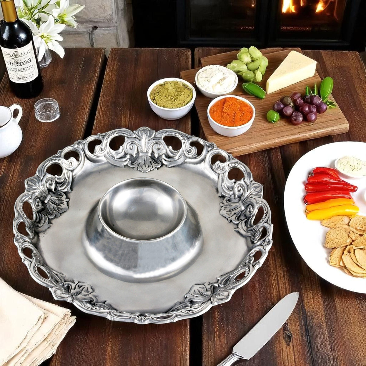 Arthur Court Fleur De Lis Fleur-De-Lis Chip and Dip