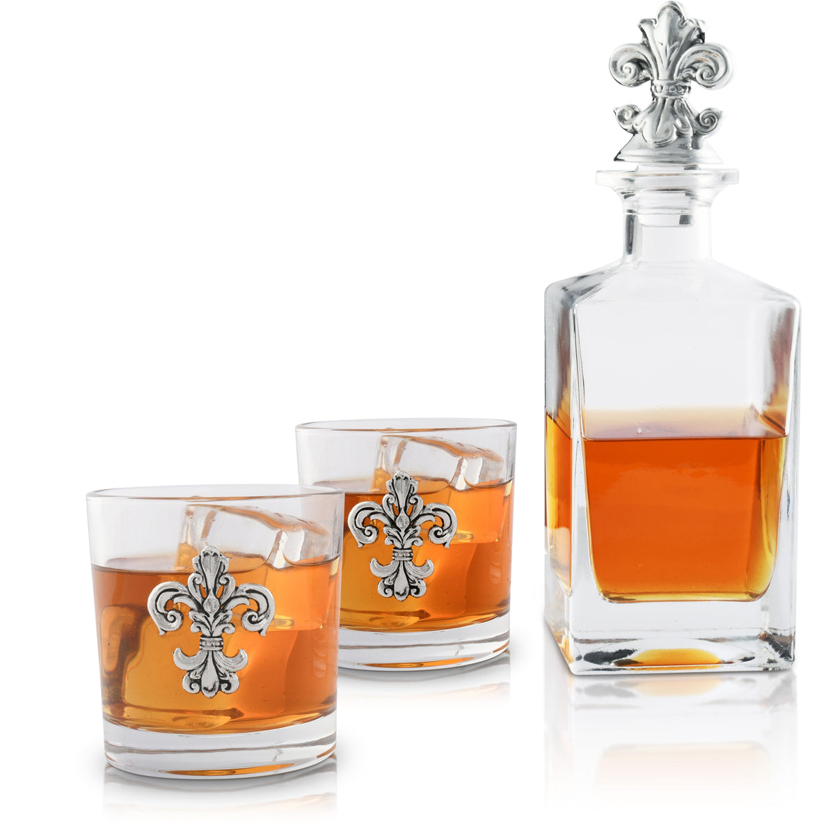 Arthur Court Fleur De Lis Fleur-de-lis Decanter Set with Glasses