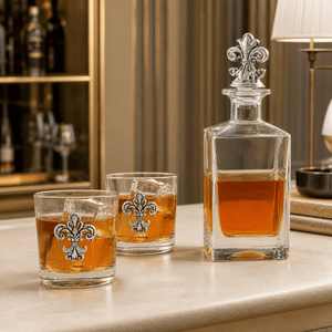 Arthur Court Fleur De Lis Fleur-de-lis Decanter Set with Glasses
