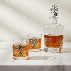 Arthur Court Fleur De Lis Fleur-de-lis Decanter Set with Glasses