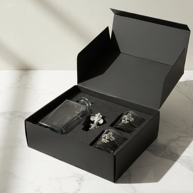 Arthur Court Fleur De Lis Fleur-de-lis Decanter Set with Glasses