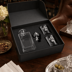 Arthur Court Fleur De Lis Fleur-de-lis Decanter Set with Glasses