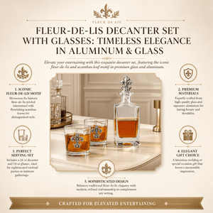 Arthur Court Fleur De Lis Fleur-de-lis Decanter Set with Glasses