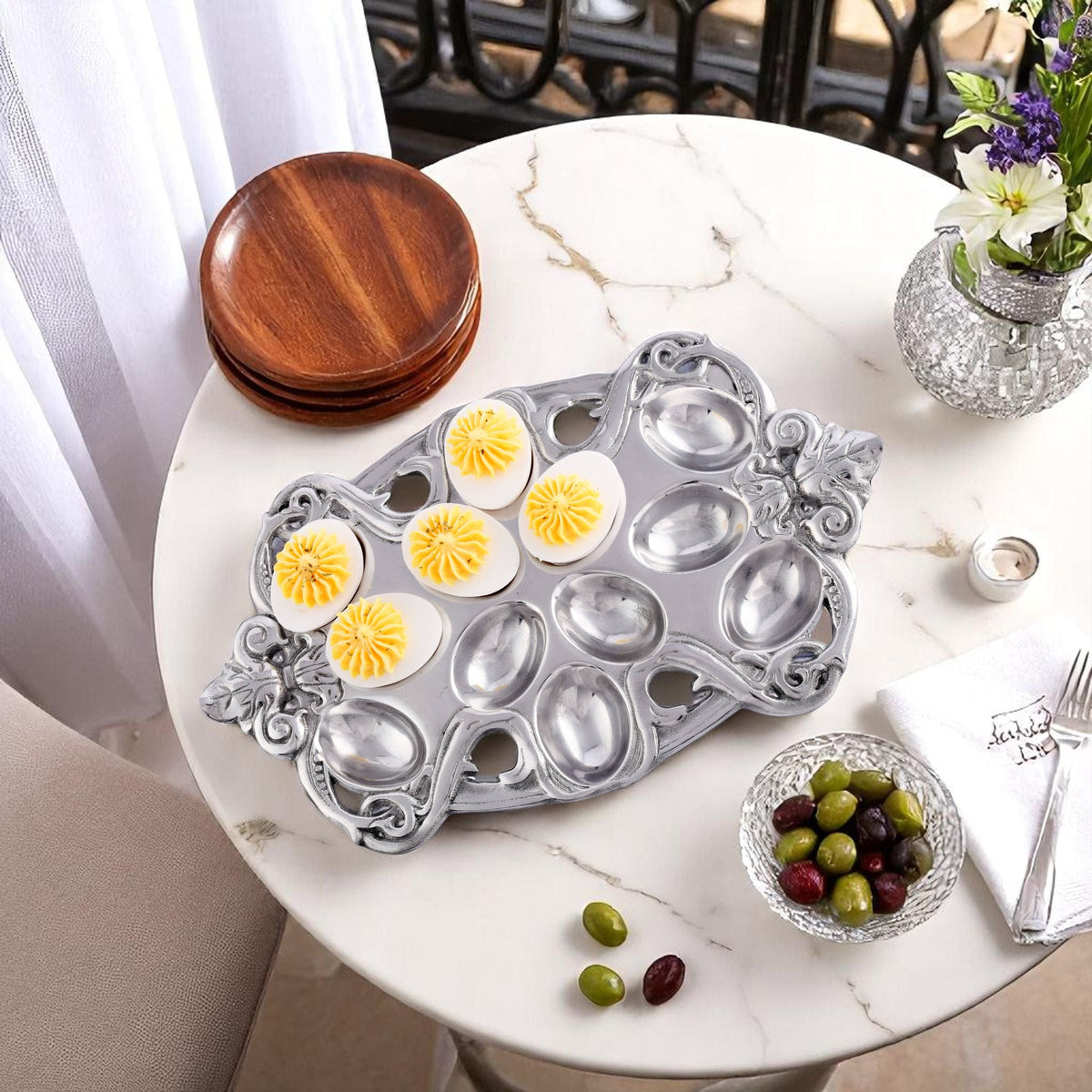 Arthur Court Fleur De Lis Fleur-De-Lis Deviled Egg Holder