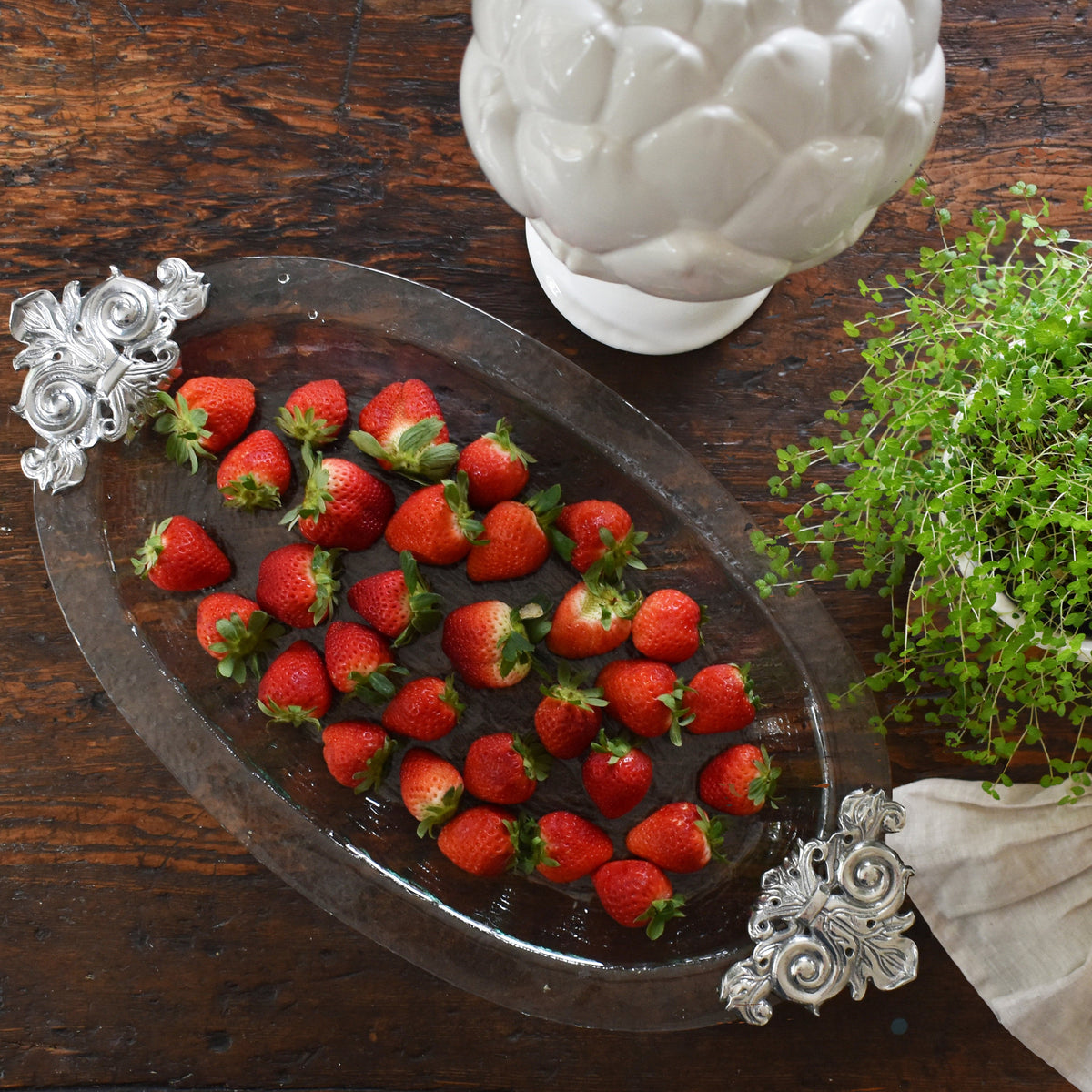 Arthur Court Fleur De Lis Fleur-De-Lis Glass Platter