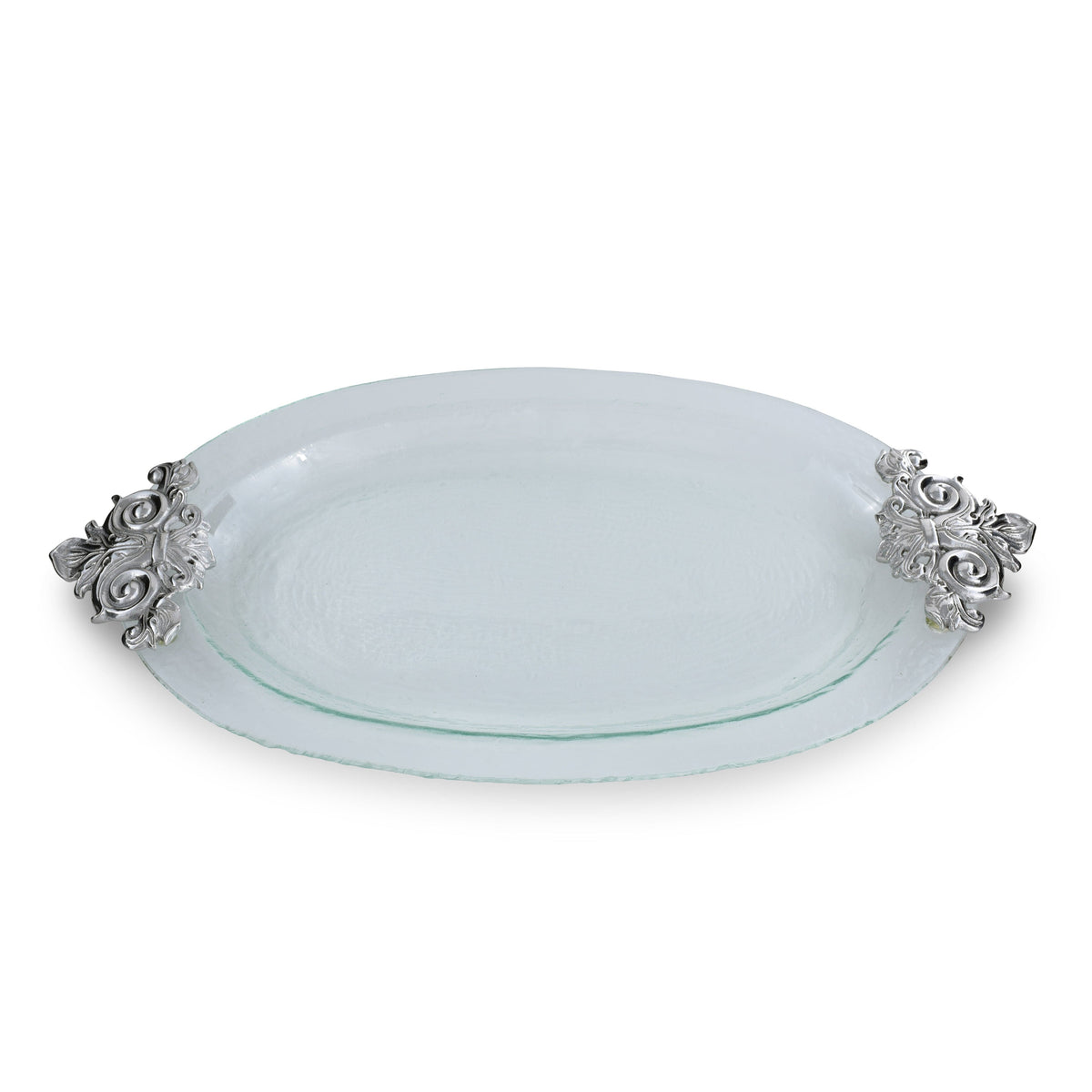 Arthur Court Fleur De Lis Fleur-De-Lis Glass Platter