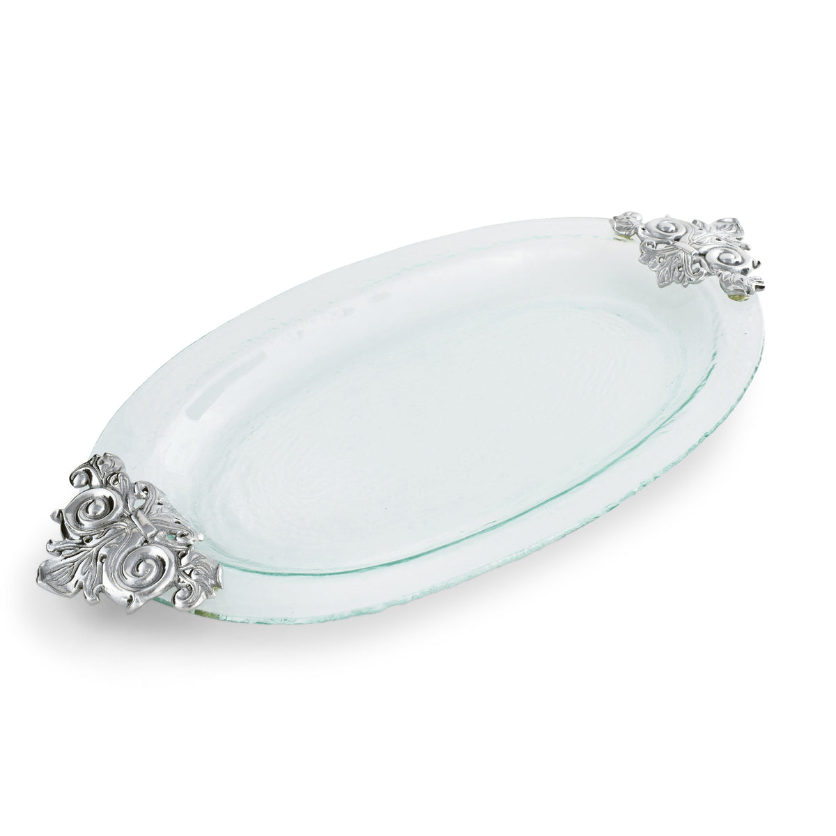 Arthur Court Fleur De Lis Fleur-De-Lis Glass Platter