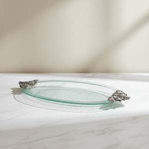 Arthur Court Fleur De Lis Fleur-De-Lis Glass Platter