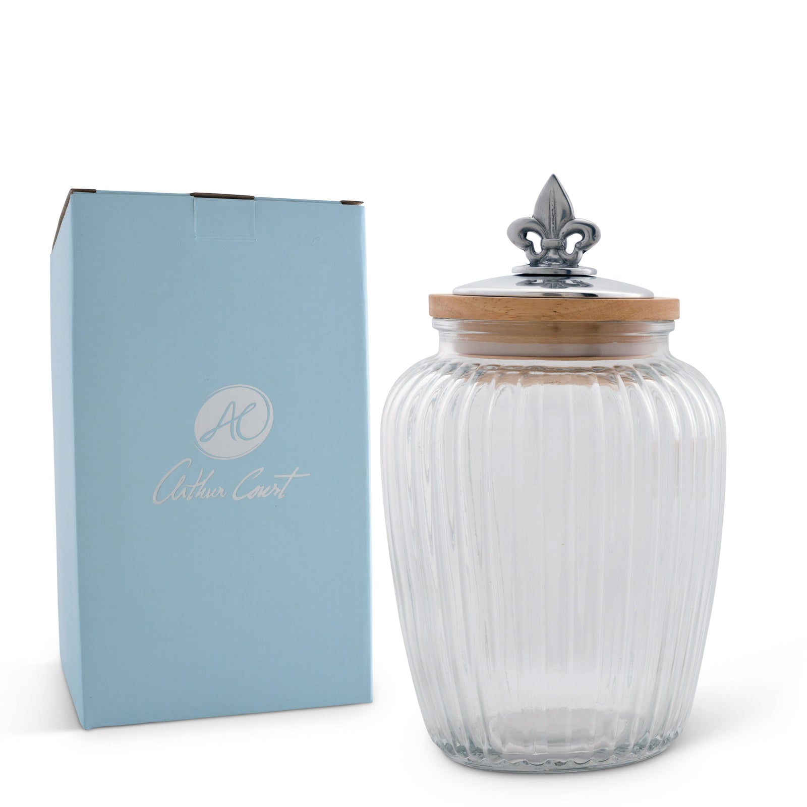 Arthur Court Fleur De Lis Fleur De Lis Knob Glass Canisters