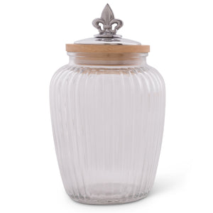 Arthur Court Fleur De Lis Fleur De Lis Knob Glass Canisters