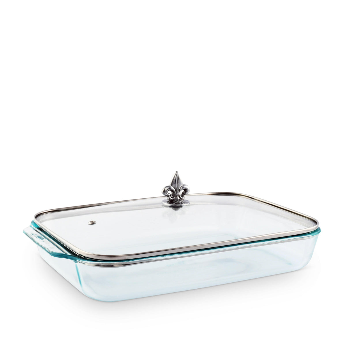 Arthur Court Fleur De Lis Fleur-de-Lis Lid with Pyrex 3 quart Baking Dish