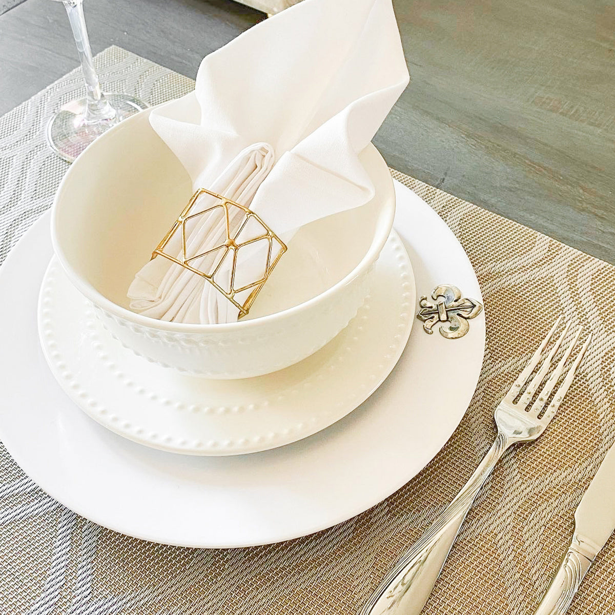 Arthur Court Fleur De Lis Fleur de lis Melamine Lunch Plates - Set of 4