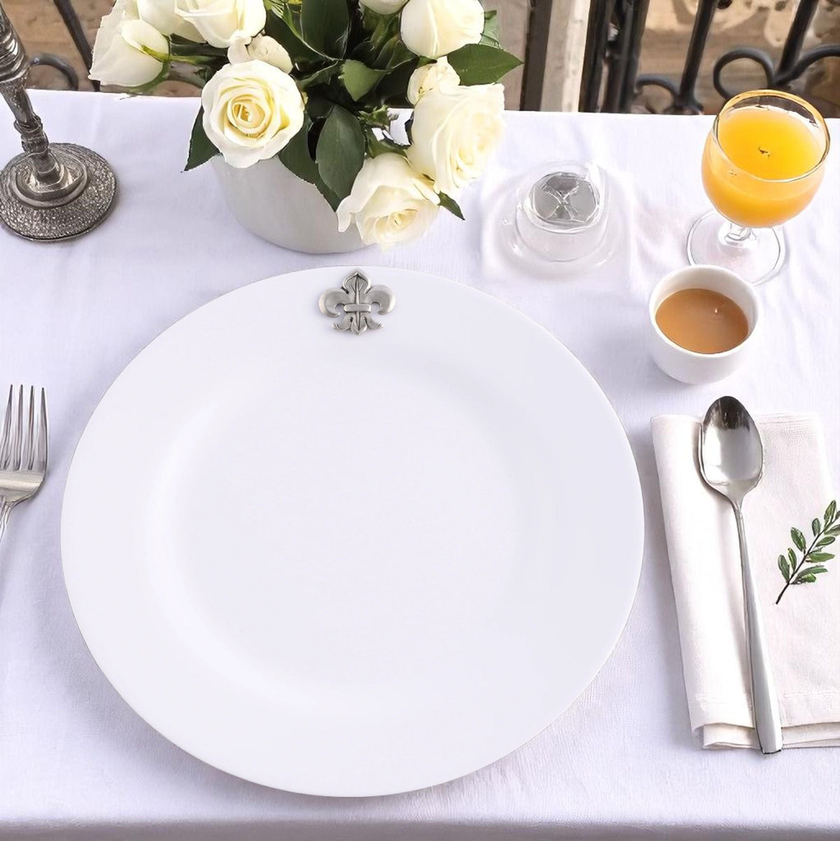 Arthur Court Fleur De Lis Fleur de lis Melamine Lunch Plates - Set of 4