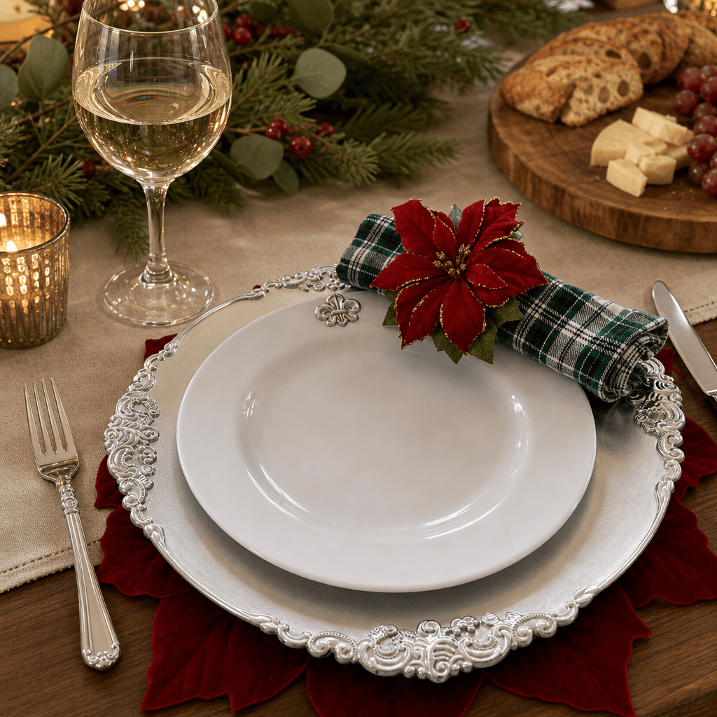 Arthur Court Fleur De Lis Fleur de lis Melamine Lunch Plates - Set of 4