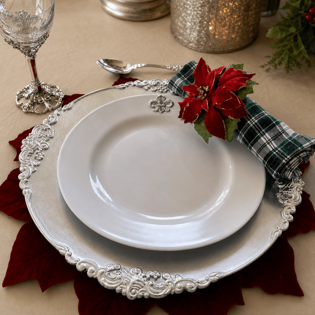 Arthur Court Fleur De Lis Fleur de lis Melamine Lunch Plates - Set of 4