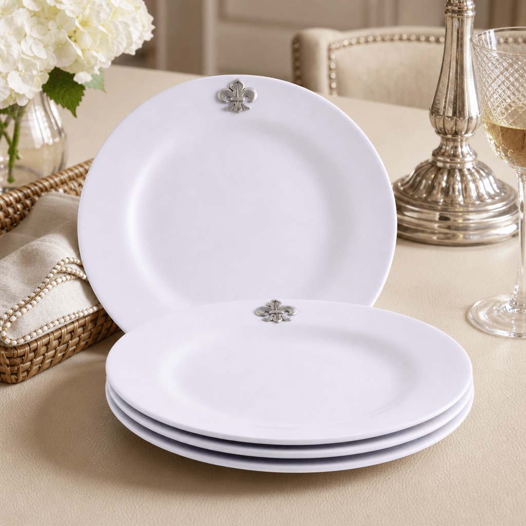 Arthur Court Fleur De Lis Fleur de lis Melamine Lunch Plates - Set of 4