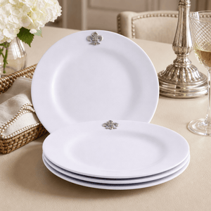 Arthur Court Fleur De Lis Fleur de lis Melamine Lunch Plates - Set of 4