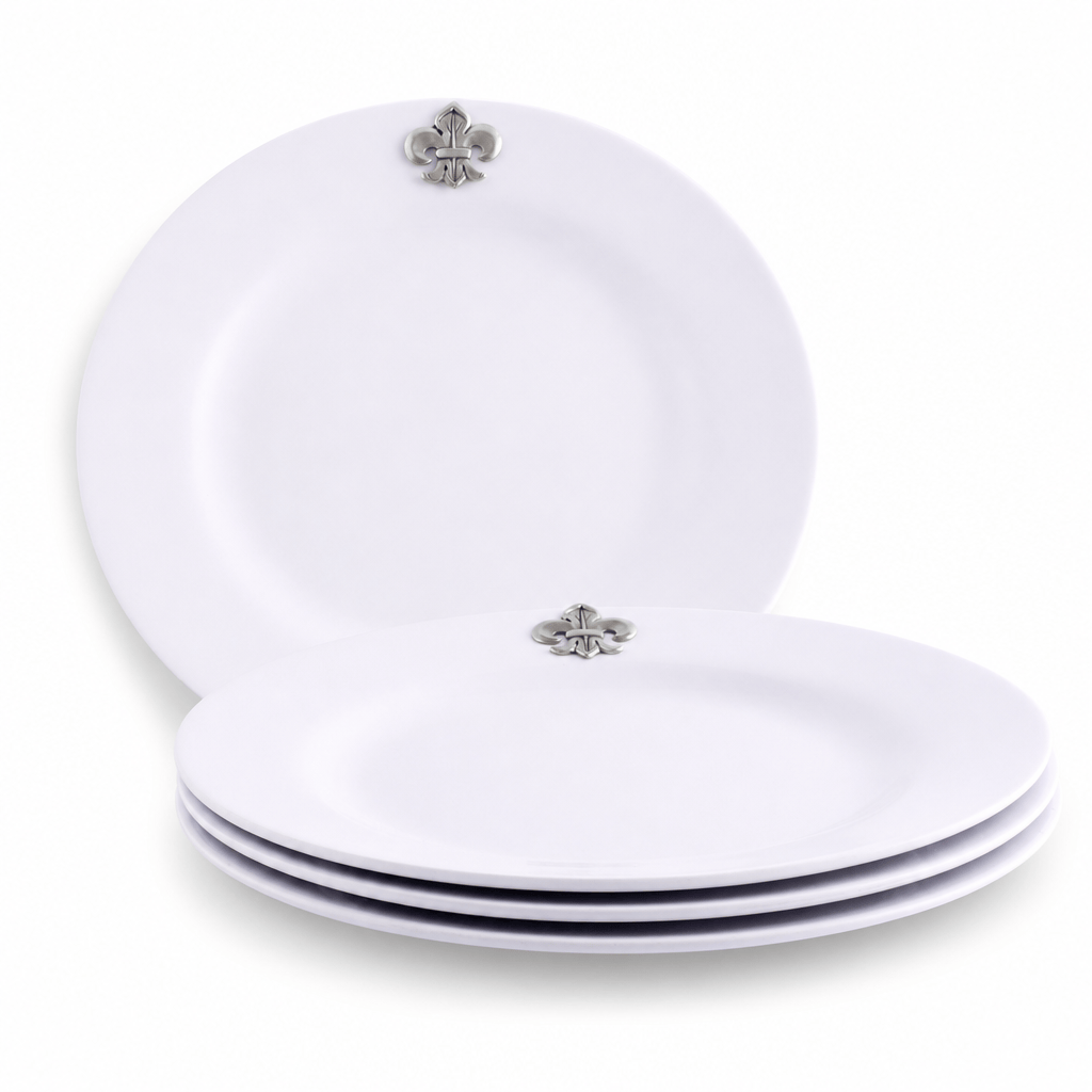 Arthur Court Fleur De Lis Fleur de lis Melamine Lunch Plates - Set of 4