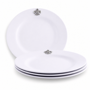 Arthur Court Fleur De Lis Fleur de lis Melamine Lunch Plates - Set of 4