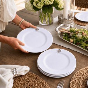 Arthur Court Fleur De Lis Fleur de lis Melamine Lunch Plates - Set of 4