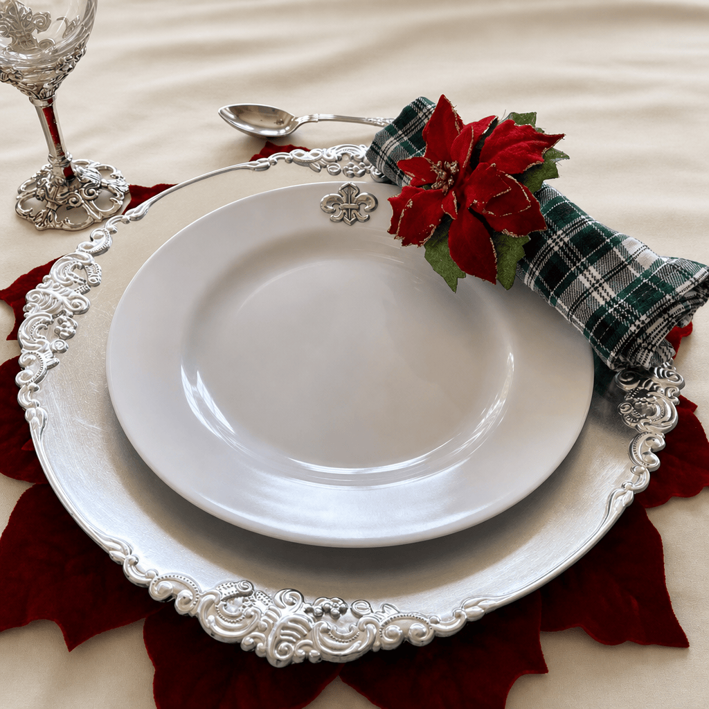 Arthur Court Fleur De Lis Fleur de lis Melamine Lunch Plates - Set of 4