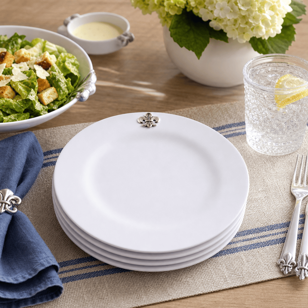 Arthur Court Fleur De Lis Fleur de lis Melamine Lunch Plates - Set of 4