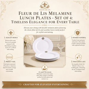 Arthur Court Fleur De Lis Fleur de lis Melamine Lunch Plates - Set of 4