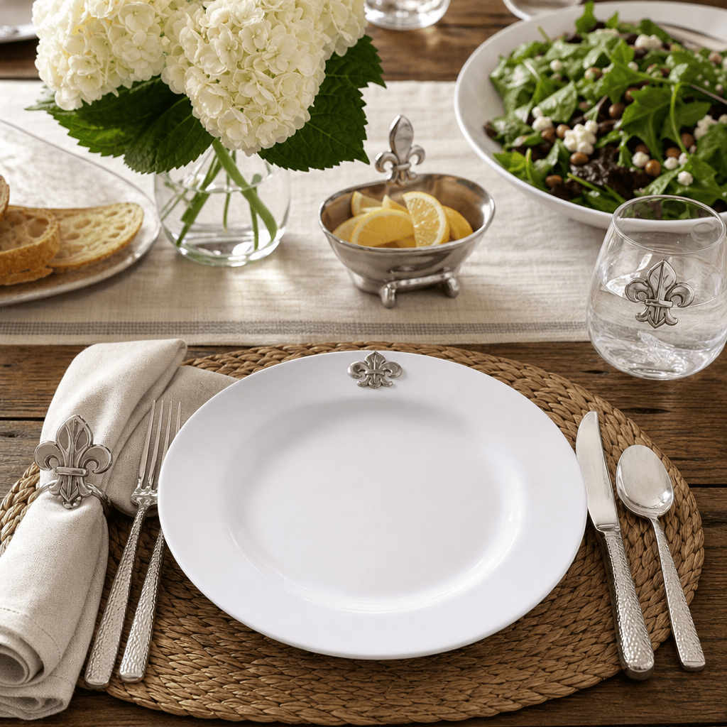 Arthur Court Fleur De Lis Fleur de lis Melamine Lunch Plates - Set of 4